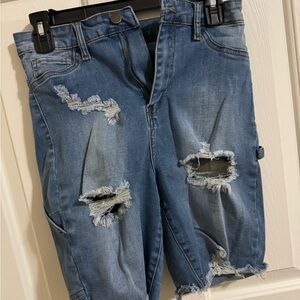 Distressed Denim Shorts